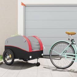 Remorque de vélo noir et rouge 45 kg fer alsavelo