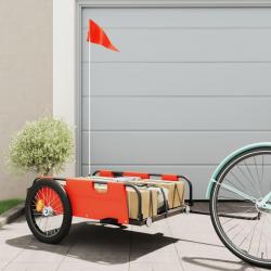 Remorque de vélo orange tissu oxford et fer alsavelo