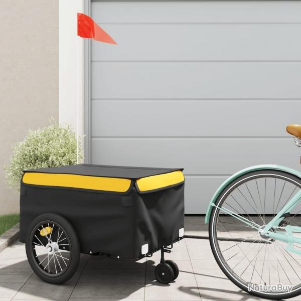 Remorque de vlo noir et jaune 45 kg fer alsavelo