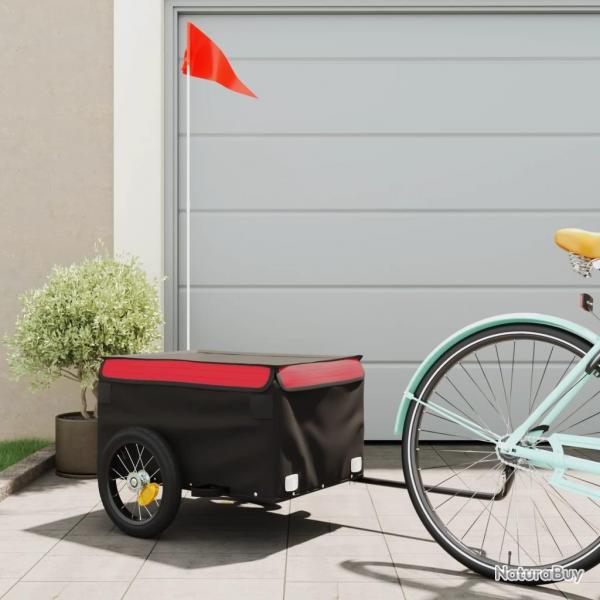 Remorque de vlo noir et rouge 30 kg fer alsavelo