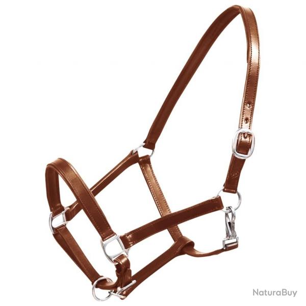 Licol Licou en cuir rglable pour curie Marron alsavelo
