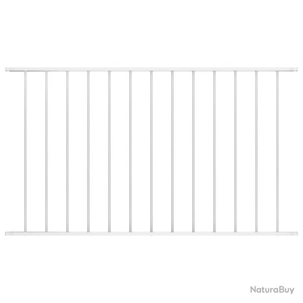 Panneau de clture Acier enduit de poudre 1,7x0,75 m Blanc alsavelo