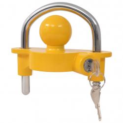 Verrou de remorque et 2 clés Acier et alliage d'aluminium Jaune alsavelo