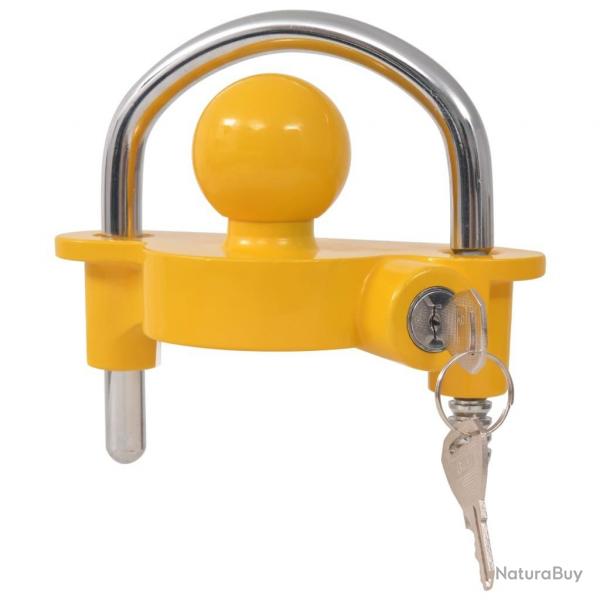 Verrou de remorque et 2 cls Acier et alliage d'aluminium Jaune alsavelo