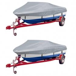 Housses de bateau 2 pcs Gris Longueur 610-671 cm Largeur 254 cm alsavelo