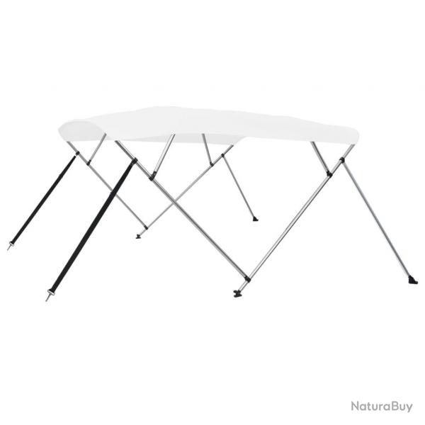 Auvent bimini  4 arceaux Blanc 243x210x137 cm alsavelo