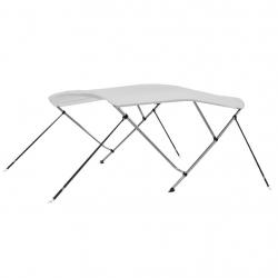 Auvent bimini à 3 arceaux Blanc 183x180x137 cm alsavelo
