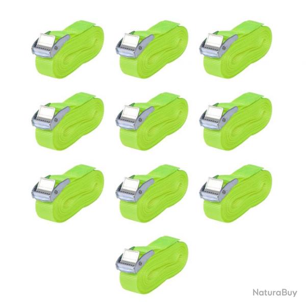 Sangle 10 pcs 0,25 tonne 5 m x 25 mm Vert fluorescent alsavelo