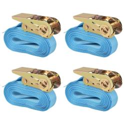 Sangle d'arrimage 4 pcs 0,8 tonne 6 m x 25 mm Bleu alsavelo