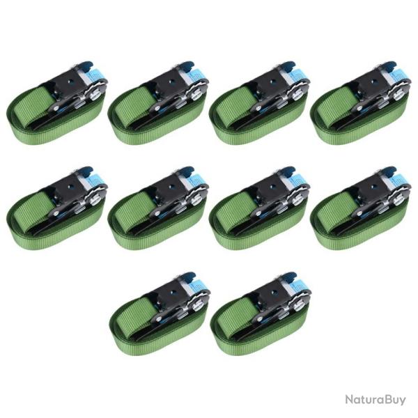 Sangles d'arrimage  cliquet 10 pcs 800 daN 6 m Vert alsavelo