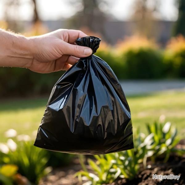 Sacs  crottes pour chiens 750 pcs noir 30x20 cm PE alsavelo