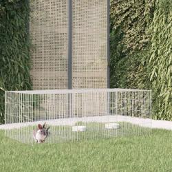 Cage &agrave; lapin 3 panneaux 163x79x54 cm Fer galvanis&eacute;