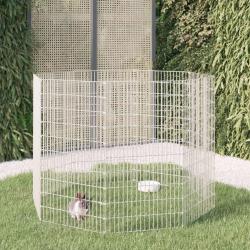 Enclos d'animaux en libert&eacute; 8 panneaux 54x100 cm fer galvanis&eacute;