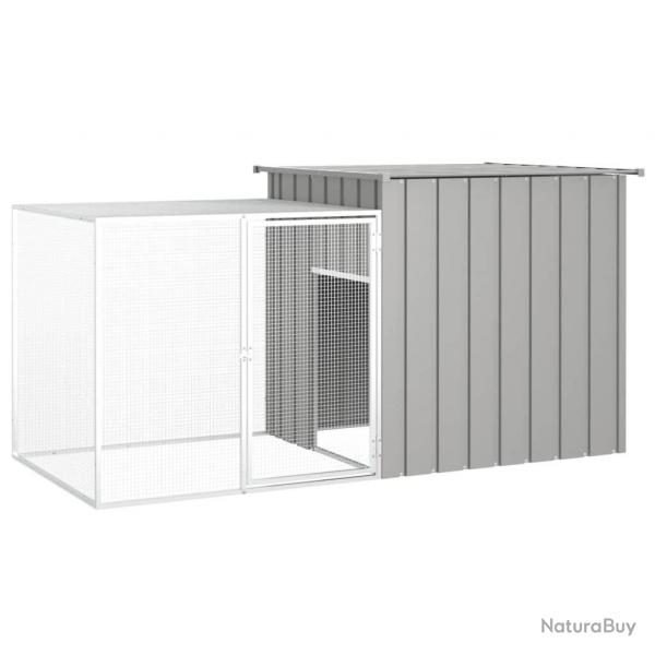Clapier Gris 200x91x100 cm Acier galvanis alsavelo