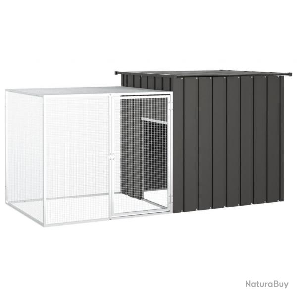 Clapier Anthracite 200x91x100 cm Acier galvanis alsavelo