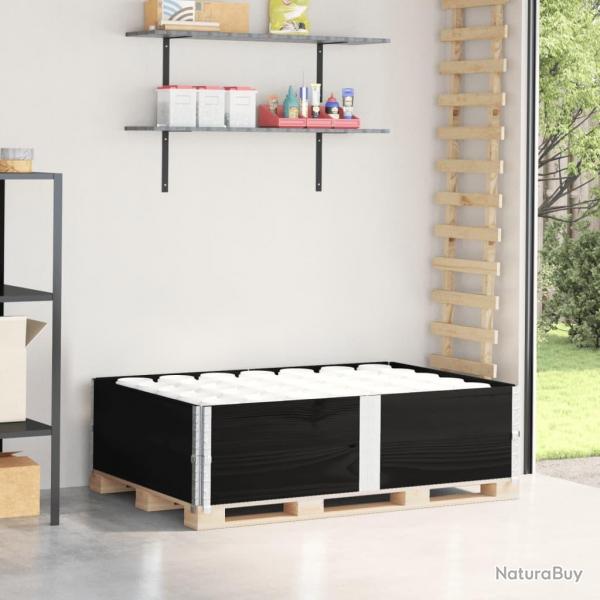 Colliers de palette 2 pcs noir 150x100 cm bois de pin solide alsavelo