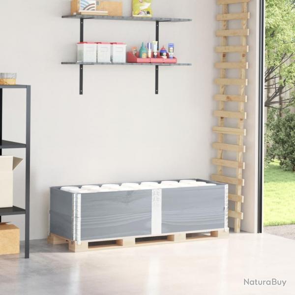 Colliers de palette 2 pcs gris 150x50 cm bois de pin solide alsavelo
