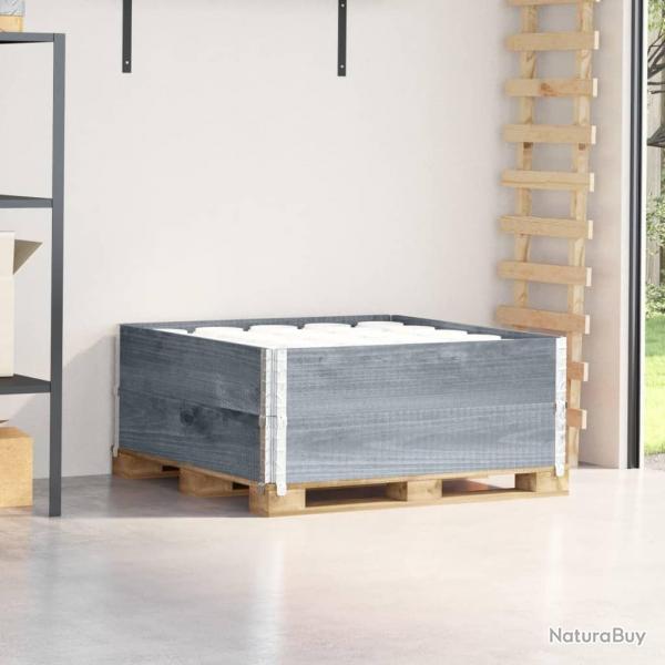 Colliers de palette 2 pcs gris 100x100 cm bois de pin solide alsavelo