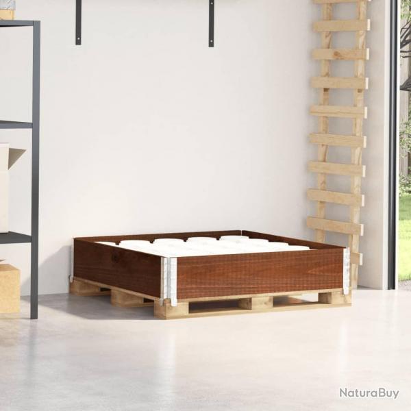 Collier de palette marron 100x100 cm bois de pin solide alsavelo