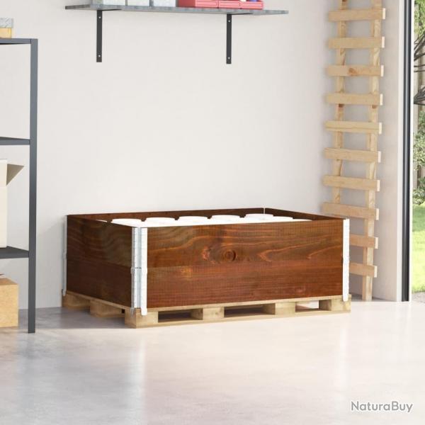 Colliers de palette 2 pcs marron 120x80 cm bois de pin solide alsavelo