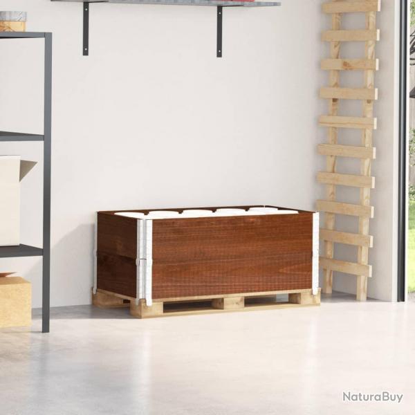 Colliers de palette 2 pcs marron 100x50 cm bois de pin solide alsavelo