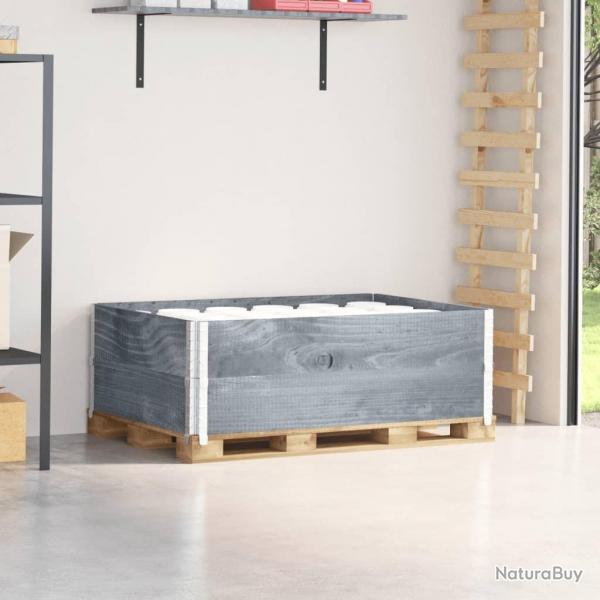 Colliers de palette 2 pcs gris 120x80 cm bois de pin solide alsavelo