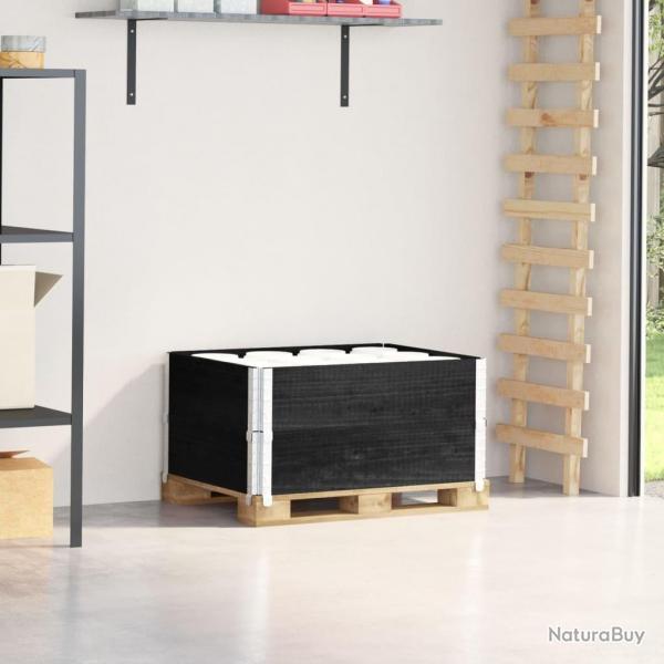 Colliers de palette 2 pcs noir 80x60 cm bois de pin solide alsavelo