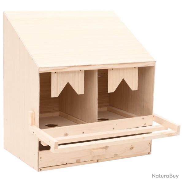 Pondoir 2 compartiments 63x40x65 cm bois de pin massif alsavelo