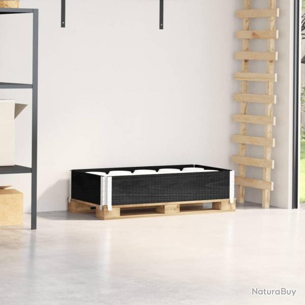 Collier de palette noir 100x50 cm bois de pin solide alsavelo