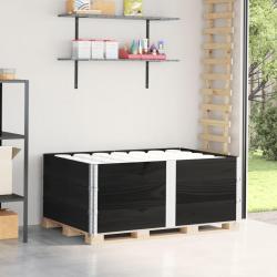 Colliers de palette 3 pcs noir 150x100 cm bois de pin solide alsavelo