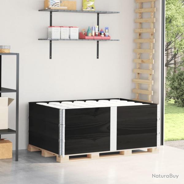 Colliers de palette 3 pcs noir 150x100 cm bois de pin solide alsavelo