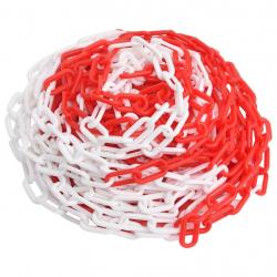 Chaîne d'avertissement Rouge et blanc 30 m Ø8 mm Plastique alsavelo