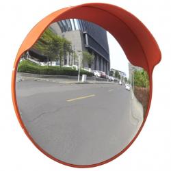 Miroir de trafic convexe d'extérieur Plastique PC Orange 45 cm alsavelo