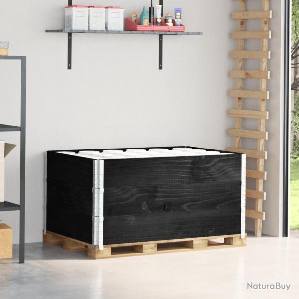 Colliers de palette 3 pcs noir 120x80 cm bois de pin solide alsavelo