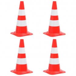 Cônes de signalisation réfléchissants 4 pcs Rouge et blanc 50cm alsavelo