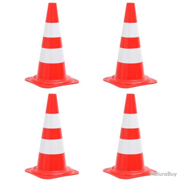 Cnes de signalisation rflchissants 4 pcs Rouge et blanc 50cm alsavelo