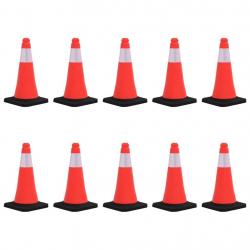 Cônes de signalisation réfléchissants à base lourde 10 pcs 50cm alsavelo