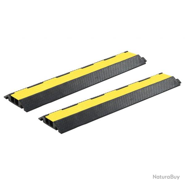 Rampes de protection de cble 2 pcs 2 canaux caoutchouc 101,5cm alsavelo