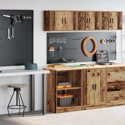 Armoires de garage 2 pcs vieux bois bois d'ingénierie alsavelo