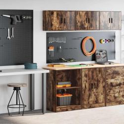 Armoires de garage 2 pcs chêne fumé bois d'ingénierie alsavelo