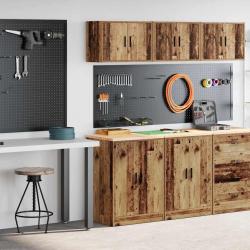 Armoires de garage 2 pcs vieux bois bois d'ingénierie alsavelo