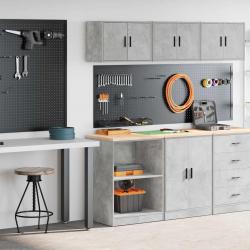 Armoires de garage 2 pcs gris béton bois d'ingénierie alsavelo