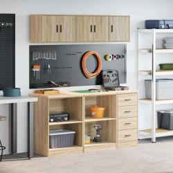 Armoires de garage 6 pcs chêne sonoma bois d'ingénierie alsavelo