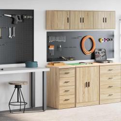 Armoires de garage 2 pcs chêne sonoma bois d'ingénierie alsavelo