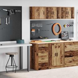Armoires de garage 2 pcs vieux bois bois d'ingénierie alsavelo