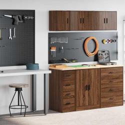 Armoires de garage 2 pcs chêne marron bois d'ingénierie alsavelo