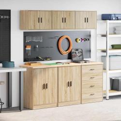 Armoires de garage 6 pcs chêne sonoma bois d'ingénierie alsavelo