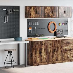 Armoires de garage 2 pcs chêne fumé bois d'ingénierie alsavelo