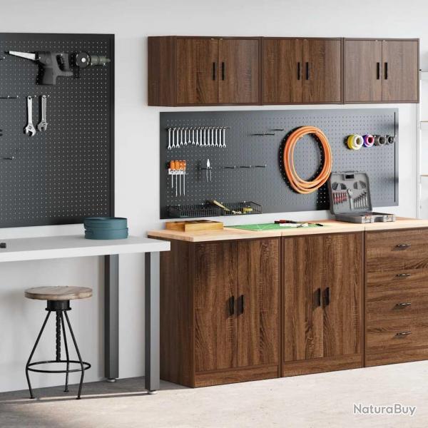 Armoires de garage 2 pcs chne marron bois d'ingnierie alsavelo