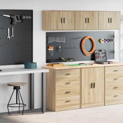 Armoires de garage 2 pcs chêne sonoma bois d'ingénierie alsavelo